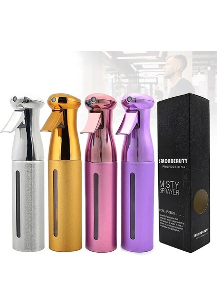 Pembe 300ML Kuaförlük Sprey Şişesi Galvanik Doldurulabilir Ince Sis Püskürtücü Şişe Salon Saç Kesimi Yüksek Basınçlı Su Can (Yurt Dışından)