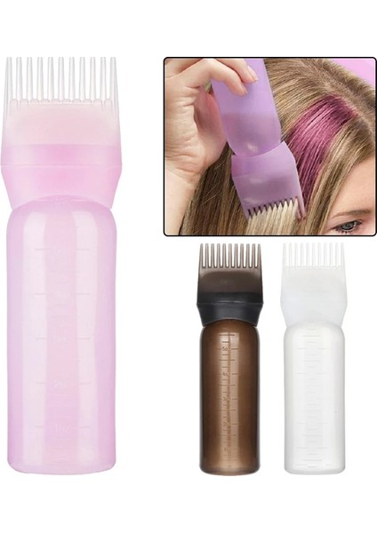 Siyah Kök Tarak Aplikatör Doldurulabilir Şişe 120ML Saç Boyası Fırçası Tarak Salon Saç Rengi Kuaförlük Şekillendirici Aracı Dereceli Ölçekli (Yurt Dışından) fiyatları