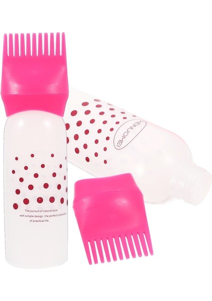 Pembe Saç Şişesi Aplikatör Tarak Boya Kök Yağı Fırça Şişeleri Sıkma Boyama Saç Derisi Renk Dağıtıcı Çok Ölçekli Mini Salon Tonu Yağlama (Yurt Dışından)