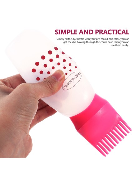 Pembe Saç Şişesi Aplikatör Tarak Boya Kök Yağı Fırça Şişeleri Sıkma Boyama Saç Derisi Renk Dağıtıcı Çok Ölçekli Mini Salon Tonu Yağlama (Yurt Dışından) modelleri