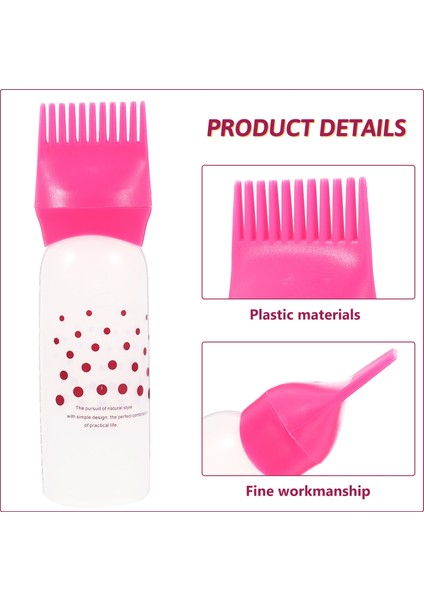 Pembe Saç Şişesi Aplikatör Tarak Boya Kök Yağı Fırça Şişeleri Sıkma Boyama Saç Derisi Renk Dağıtıcı Çok Ölçekli Mini Salon Tonu Yağlama (Yurt Dışından) fırsatları