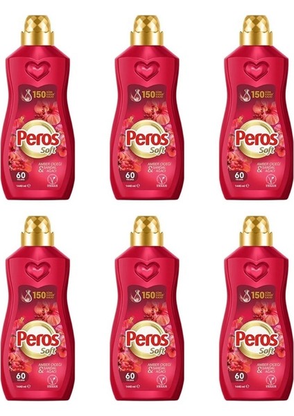 Konsantre Yumuşatıcı Amber Çiçeği& Sandal Ağacı 1440 ml x 6 Li Süper Avantaj Paketi