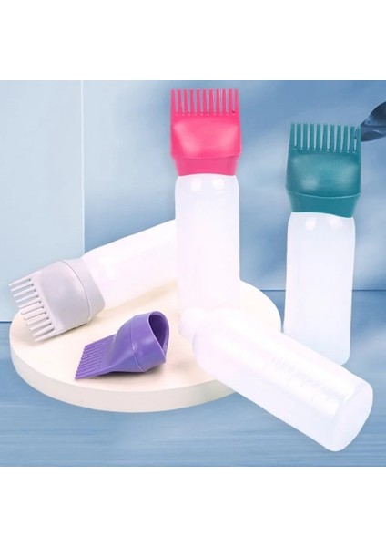 Mor 120 ml Renkli Plastik Saç Boyası Aplikatör Şişeleri Doldurulabilir Tarak Dağıtım Salon Boyama Şekillendirici Aracı Dereceli Fırça ile (Yurt Dışından) fiyatları