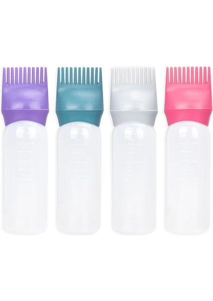 Mor 120 ml Renkli Plastik Saç Boyası Aplikatör Şişeleri Doldurulabilir Tarak Dağıtım Salon Boyama Şekillendirici Aracı Dereceli Fırça ile (Yurt Dışından) modelleri