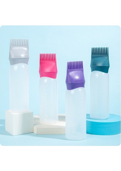 Mor 120 ml Renkli Plastik Saç Boyası Aplikatör Şişeleri Doldurulabilir Tarak Dağıtım Salon Boyama Şekillendirici Aracı Dereceli Fırça ile (Yurt Dışından) fırsatları