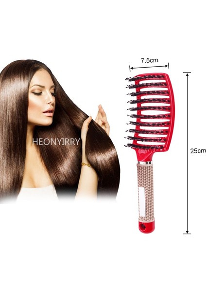 Kırmızı Kızlar Saç Derisi Masaj Tarak Saç Fırçası Kıl Naylon Kadın Islak Kıvırcık Detangle Saç Fırçası Salon Kuaförlük Şekillendirici Araçları (Yurt Dışından) indirimleri