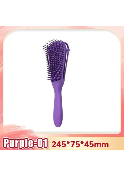 Purple-01 1pc Saç Fırçası Dolaşık Açıcı Fırça Saç Derisi Masaj Saç Tarak Kadın Detangle Saç Fırçası Şekillendirici Kıvırcık Kuaförlük Salon Bakım Aracı (Yurt Dışından)