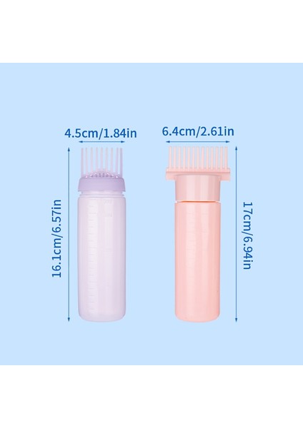 Mor Tto 180 ml Saç Boyası Doldurulabilir Şişe Aplikatör Tarak Çok Renkli Plastik Dağıtım Salon Yağı Saç Boyama Kuaförlük Şekillendirici (Yurt Dışından)
