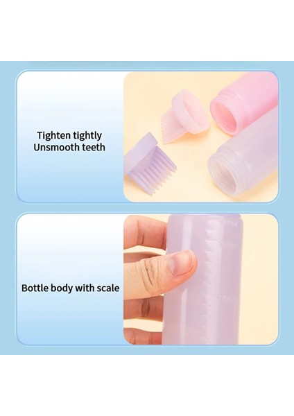 Mor Tto 180 ml Saç Boyası Doldurulabilir Şişe Aplikatör Tarak Çok Renkli Plastik Dağıtım Salon Yağı Saç Boyama Kuaförlük Şekillendirici (Yurt Dışından)