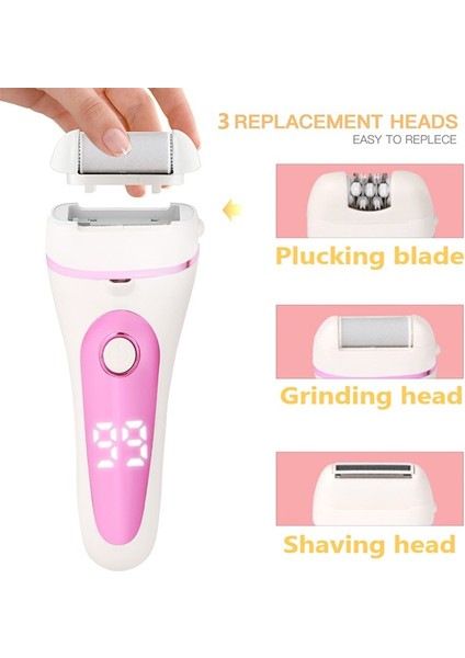 Pembe 3 In 1 Şarjlı Elektrikli Ayak Dosyası Topuklu Taşlama Pedikür Aracı Elektrikli Epilatör Sakal Epilasyon Kadın Tıraş Makineleri (Yurt Dışından) modelleri