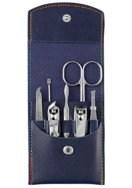 Blue-7pcs 7 Adet Manikür Kesiciler Tırnak Makası Seti Ev Paslanmaz Çelik Kulak Kaşık Tırnak Makası Pedikür Tırnak Makası Araçları Vücut Bakımı (Yurt Dışından)