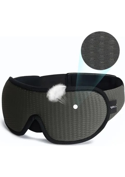 Gri 3D Uyku Maskesi Blok Out Işık Yumuşak Yastıklı Uyku Maskesi Yumuşak Doldurma Gözler Slaapmasker Göz Gölge Körü Körüne Uyku Yardımı Eyepatch (Yurt Dışından)