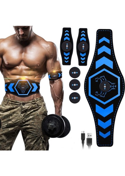 Siyah Ems Eğitmen Karın Kas Stimülatörü USB Bağlantısı Abs Fitness Ekipmanları Eğitim Dişli Kasları Elektrostimülatör Toner Masajı (Yurt Dışından) fiyatları