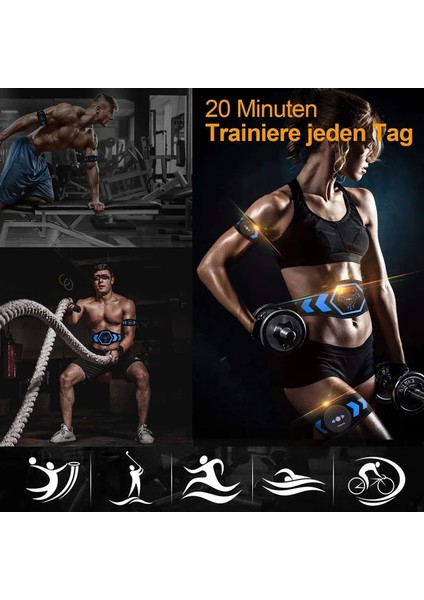 Siyah Ems Eğitmen Karın Kas Stimülatörü USB Bağlantısı Abs Fitness Ekipmanları Eğitim Dişli Kasları Elektrostimülatör Toner Masajı (Yurt Dışından) modelleri
