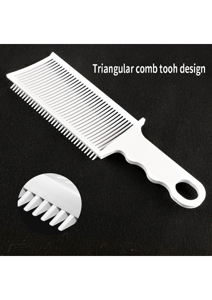 Gri Erkek Berber Düz Üst Solma Tarak Beyaz Profesyonel Saç Şekillendirici Tarak Anti-Statik Saç Kesme Solmaya Tarak Salon Kuaför Araçları (Yurt Dışından)
