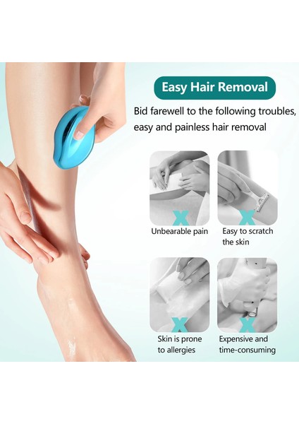 Mavi Saç Çıkarıcı Kristal Cam Saç Silgi Epilatör Ağrısız Güvenli Kolay Temizlik Yeniden Kullanılabilir Vücut Epilasyon Aracı Kadınlar Için Epilatör (Yurt Dışından) modelleri