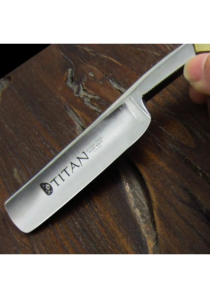 RA0020 Titan Ahşap Saplı Erkek Tıraş Araçları Saç Jilet Paslanmaz Çelik Düz Jilet (Yurt Dışından) fırsatları