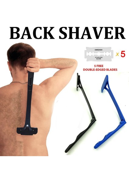 Mavi Güvenlik Erkekler Uzun Saplı Katlanır Tıraş Bıçağı Vücut Tıraş Makinesi Arka Saç Düzeltici Vücut Bacak Geri Jilet Tıraş Makinesi Epilatör Epilasyon Aracı (Yurt Dışından)