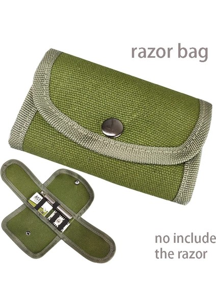 Siyah Pamuklu Dscosmetic Çift Kenarlı Tıraş Bıçağı Çantası Yeşil Renk Kanvas Seyahat Çantası Tıraş Bıçağı Çantası (Yurt Dışından) modelleri