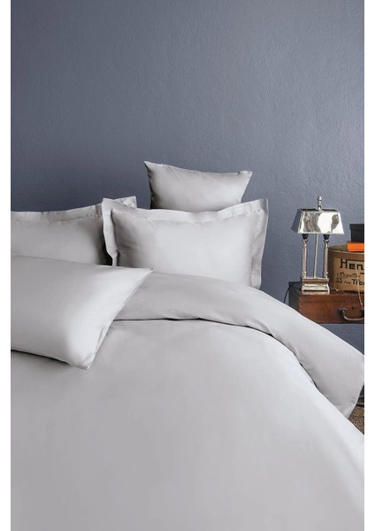İssimo Home Simply Ice Grey Pamuk Saten Nevresim Takımı King