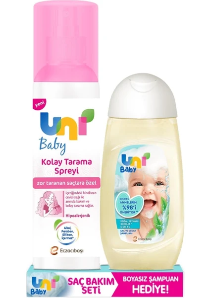 Uni Baby Kolay Tarama Spreyi 200 ml + Saç ve Vücut