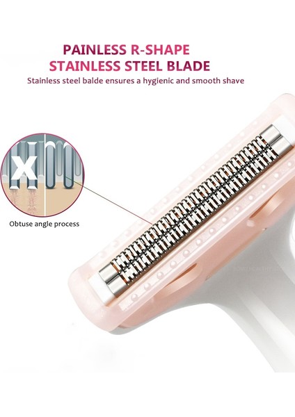 Pembe Ağrısız Epilasyon Elektrikli Tıraş Makinesi Islak Kuru Kullanım Özel Saç Tıraş Bikini Giyotin Kadın Tıraş Makinesi Kasık Saç Vücut Epilatör (Yurt Dışından) fırsatları