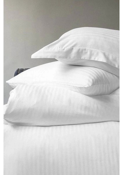 İssimo Home Pure White Beyaz çizgili Saten King Ebat Nevresim Takımı fiyatları