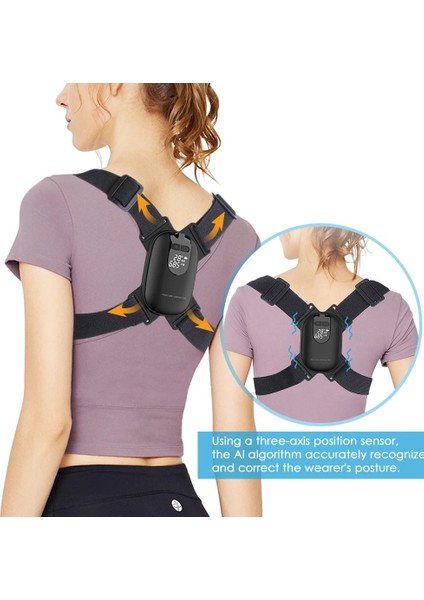 Siyah Akıllı Duruş Düzeltici Kayış Ayarlanabilir Duruş Düzeltici Geri Bel Desteği Omurga Brace Kemer Postural Trainer Şarj Edilebilir (Yurt Dışından) fırsatları