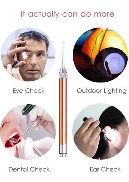 Mavi Uzun Tip Tıbbi Cep Ev Penlight Torch LED El Feneri Oftalmoskop Otoskop Aracı Görsel Kulak Kiri Kaşık Earpick Temizleme Endoskop (Yurt Dışından)