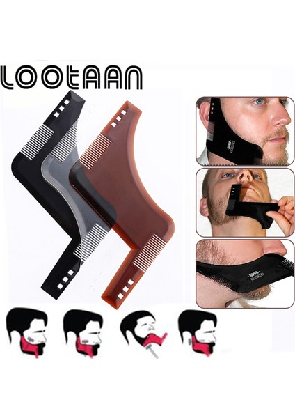 Şeffaf 1 Pc Erkekler Sakal Tarağı Şekillendirici Şablon Kuaförlük Sakal Şekillendirici Şablon Hepsi Bir Arada Saç Sakal Trim Şablonları Için Aracı Cetvel Tarak (Yurt Dışından)