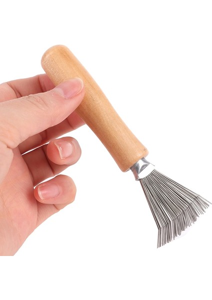 1 Adet Saç Fırçası Temizleyici Mini Kir Sökücü Ev Seyahat Salonu Tırmık Metal Tel ile Taşınabilir Tarak Fırça Ahşap Saplı Temizleme Araçları (Yurt Dışından)