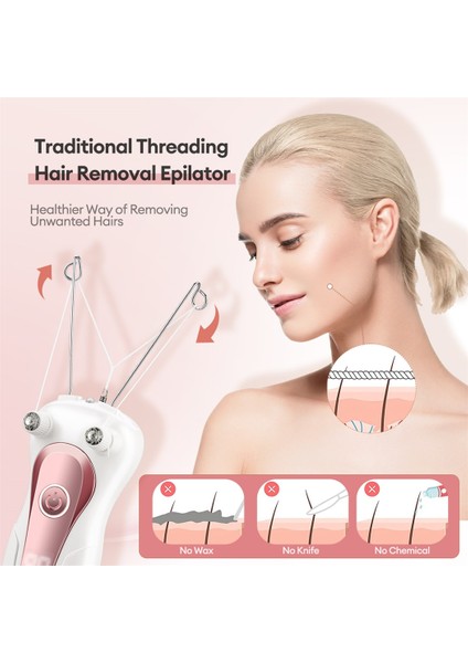 Pembe Ckeyin Pamuk Ipliği Epilatör Kadınlar Için USB Şarj Edilebilir Kadın Vücut Bacak Yüz Elektrikli Epilatör Mini Saç Çıkarıcı Bayanlar Için (Yurt Dışından) fırsatları
