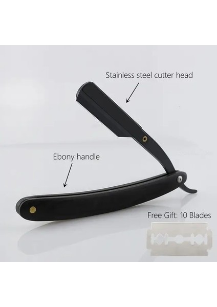 I Jilet Profesyonel Düz Kenar Paslanmaz Çelik Katlanır Jilet Altın Sandal Ağacı Saplı Tıraş Jilet Berber Aletleri Ücretsiz 10 Bıçak (Yurt Dışından)