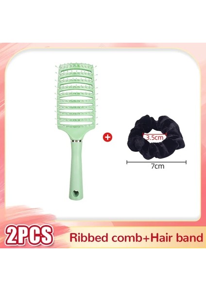 Tip 1 Yeşil Saç Fırçası Saç Derisi Masaj Tarak Kadınlar Için Islak Kuru Kıvırcık Detangle Saç Fırçası Salon Kuaförlük Şekillendirici Araçları Kabarık Saç (Yurt Dışından)