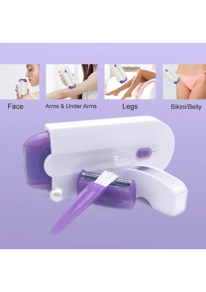 Ab Tak Profesyonel Ağrısız Epilasyon Kiti Lazer Dokunmatik Epilatör USB Şarj Edilebilir Kadın Vücut Yüz Bacak Bikini El Tıraş Makinesi Saç Çıkarıcı (Yurt Dışından)