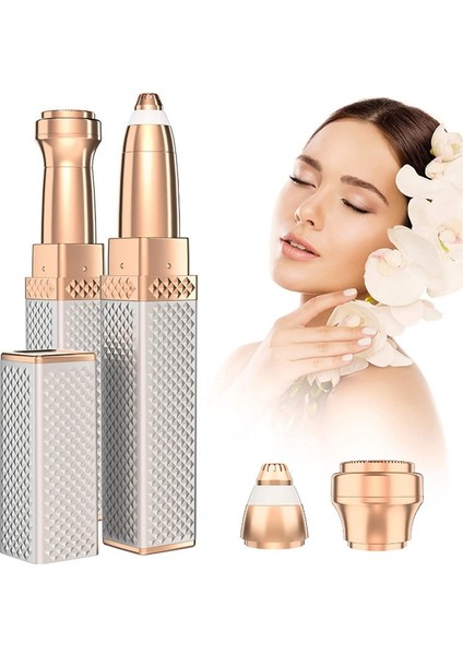 Beyaz USB Kadın Elektrikli Epilatör 2 In 1 USB Şarj Saç Çıkarıcı Bikini Ağrısız Tıraş Makinesi Taşınabilir Bayan Yüz Göz Kaş Kaldırma Düzeltici (Yurt Dışından)