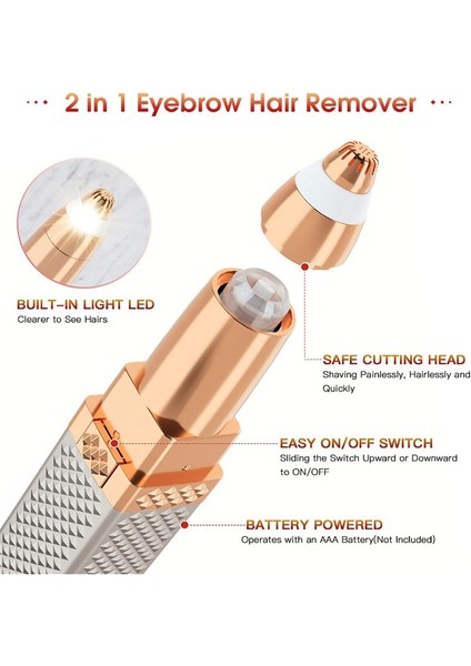 Beyaz USB Kadın Elektrikli Epilatör 2 In 1 USB Şarj Saç Çıkarıcı Bikini Ağrısız Tıraş Makinesi Taşınabilir Bayan Yüz Göz Kaş Kaldırma Düzeltici (Yurt Dışından)