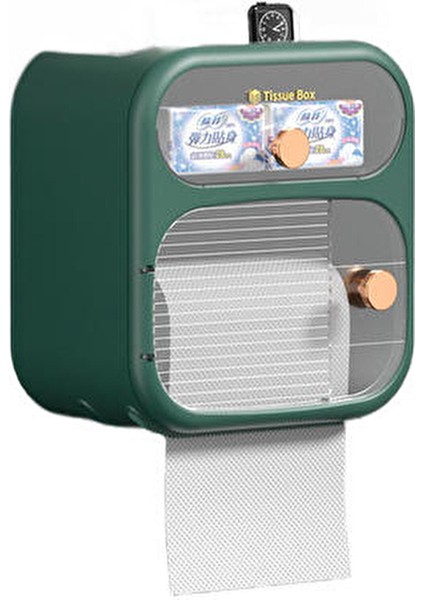 Tuvalet Doku Tutucu, Yumruksuz Su Geçirmez Tuvalet Kağıdı Kutusu, Duvara Monte Tuvalet Kağıdı Rafı, Çift Katmanlı Doku Kutusu (Yurt Dışından)