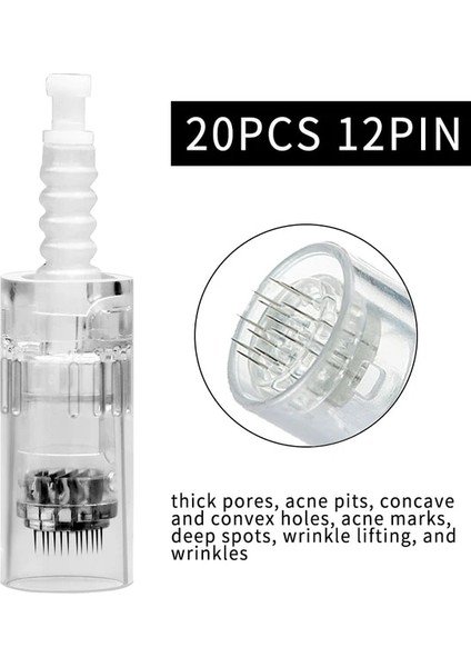 20 P Süngü 12 Pin 9/12 PIN/36PIN/3D/5D Iğne Kartuşu Nano Mym Iğneler Ucu Mikro Iğneleme Süngü Vida Bağlantı Noktası Kartuşu Dr.imp Kalem Için 10/20/50 Adet (Yurt Dışından)