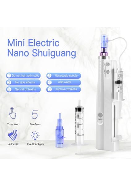 12 Adet 36PIN Hydra Enjektör Cilt Bakım Kalemi Kablosuz Su Mezoterapi Microneedle Mesogun Enjeksiyon Asit Dermapen Nano Iğneler ile Cilt Bakım Kitleri (Yurt Dışından)