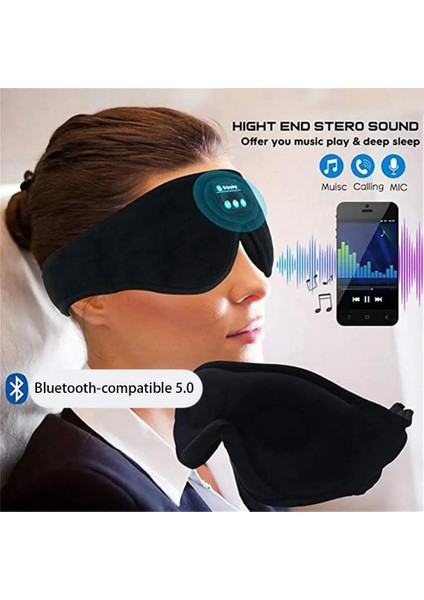 Siyah 3D Kablosuz 5.0 Bluetooth Uyumlu Müzik Göz Maskesi Çağrı Binaural Stereo Nefes Alabilir Havasız Değil Müzik Gölgeleme Uyku Göz Maskesi (Yurt Dışından) fiyatları
