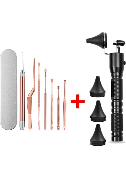 Kısa Işık Seti LED Kulak Işığı Endoskop Otoskop Temizleme Çubuğu Temizleyici Kaşık Bebek Kulak Tıkacı Burun Küret Cımbız Forseps Seçtikleri Balmumu Sökücü Aracı (Yurt Dışından)