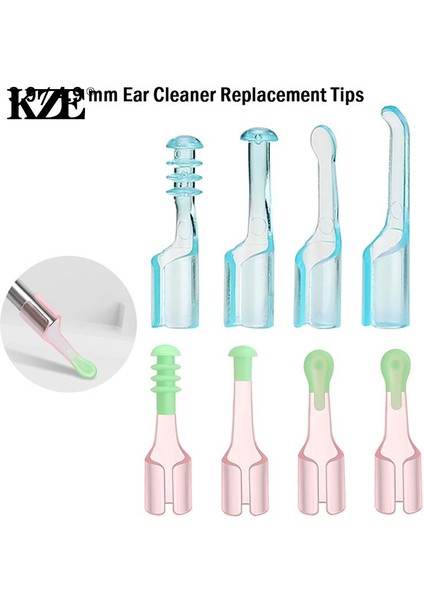 01 4 Adet/takım Kulak Kepçe Aksesuarları Evrensel Dış Çap 3.9mm, 4.9mm Kulak Temizleyici Yedek Ipuçları Kulak Kaşığı Kutusu ile (Yurt Dışından)