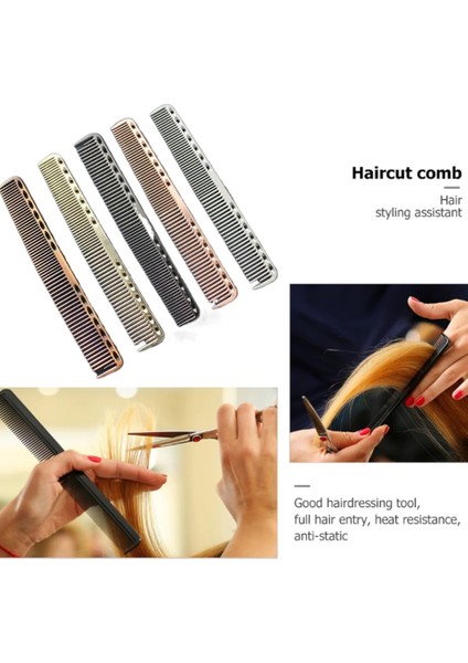 Küçük Parlak Gümüş Alüminyum Metal Anti-Statik Saç Tarak Pro Kuaförlük Taraklar Saç Kesme Ölen Saç Fırçası Berber Aletleri Salon Aksesuarları (Yurt Dışından) indirimleri