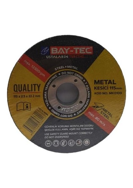 Baytec Metal Kesici Mk 0100 115X2.5X22MM 25 Adet