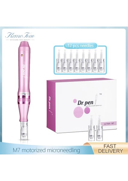 Nano 5d 10PCS Elektrikli Dr. Pen Ultima M7 12 Adet Iğneler Profesyonel Derma Kalemi Nanoiğneler Dövme Makinesi Mezoterapi Cilt Bakımı Aracı Spa Bakımı (Yurt Dışından)