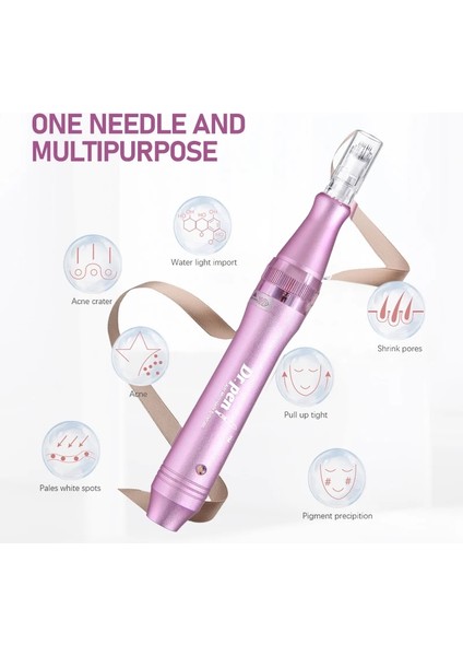 Nano 5d 10PCS Elektrikli Dr. Pen Ultima M7 12 Adet Iğneler Profesyonel Derma Kalemi Nanoiğneler Dövme Makinesi Mezoterapi Cilt Bakımı Aracı Spa Bakımı (Yurt Dışından)