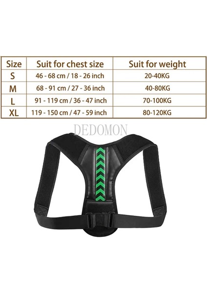 Yeşil Xl-Ağırlık 90-120KG Ayarlanabilir Arka Omuz Duruş Düzeltici Kemer Klavikula Omurga Desteği Vücudunuzu Yeniden Şekillendirin Ev Ofis Spor Üst Sırt Boyunluk (Yurt Dışından)