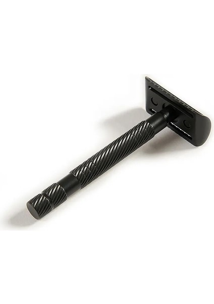 Erkekler Için Siyah Colorlamb Metal Emniyetli Jilet 11 cm Çift Kenar 80G Klasik Siyah Renk Manuel Berber Tıraş Makinesi (Yurt Dışından)