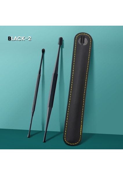 Black-2pcs 3 Pcs Yumuşak Silikon Kulak Kiri Sökücü Taşınabilir Kulak Temizleyici Paslanmaz Çelik Kulak Kiri 2 Kafa Kulak Seçtikleri Kulak Kiri Küret Sökücü Kulak Temizleme Çubuğu (Yurt Dışından)